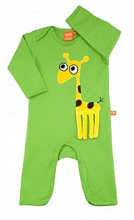 Jumpsuits lang grün Affe, Eule und Giraffe