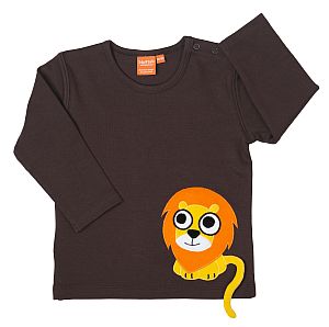 Langarmshirts Löwe blau und braun