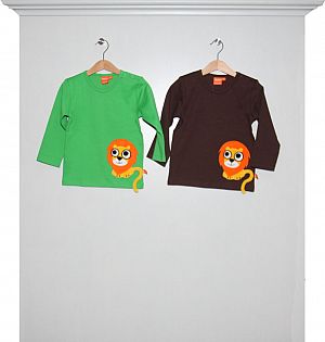 Langarmshirts Löwe grün und braun