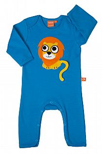 Jumpsuit blau und T-Shirt grün Löwe