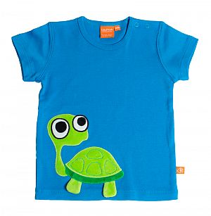 T-Shirt blau Schildkröte