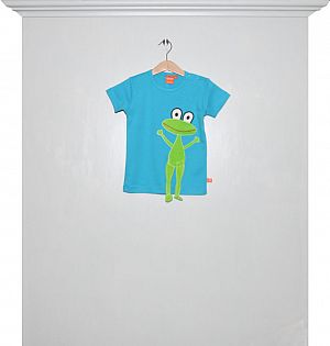 T-Shirts kurzarm türkis mit Frosch