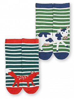 2er-Pack Stopper-Socken Fuchs und Kuh