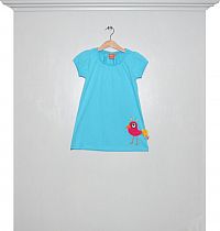 Shirtkleid blau Vögelchen